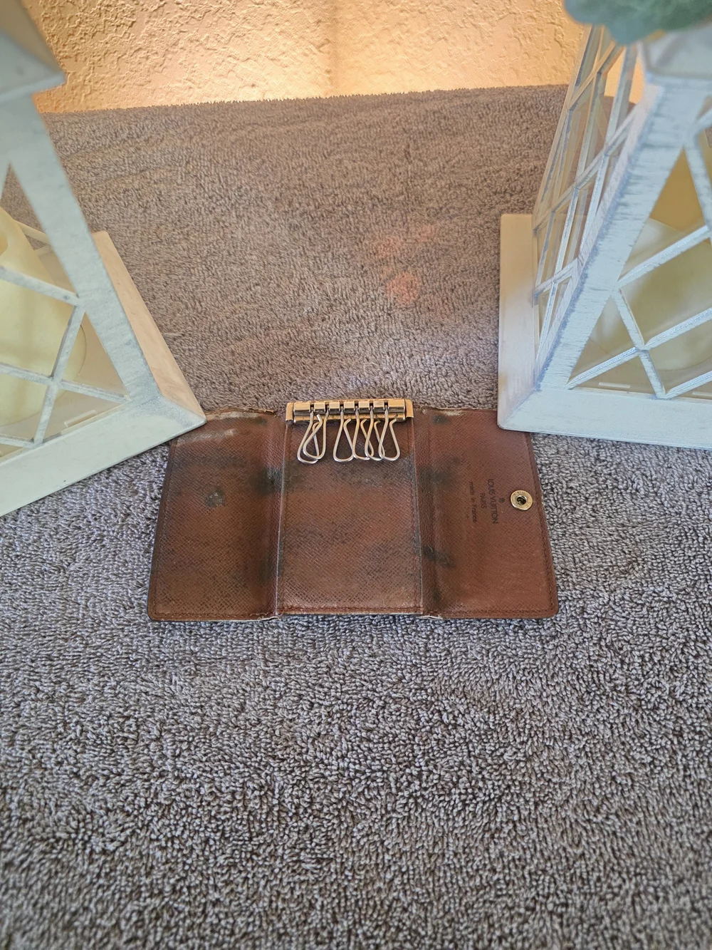 Louis Vuitton Monogram Canvas Key Pouch in Dark Brown